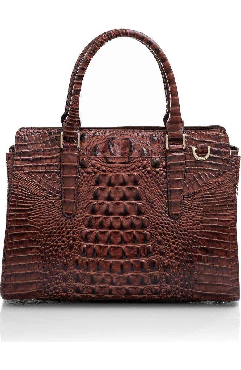 Brahmin Finley Small Croc Embossed Leather Satchel, Alternate, color,