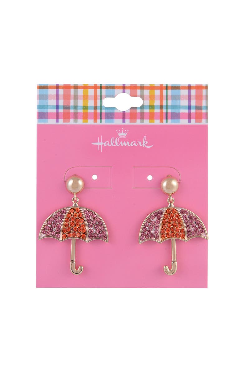 Hallmark Stone Umbrella Earrings, Alternate, color, Pink