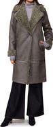 MELLODAY Faux Shearling Lined Faux Leather Coat