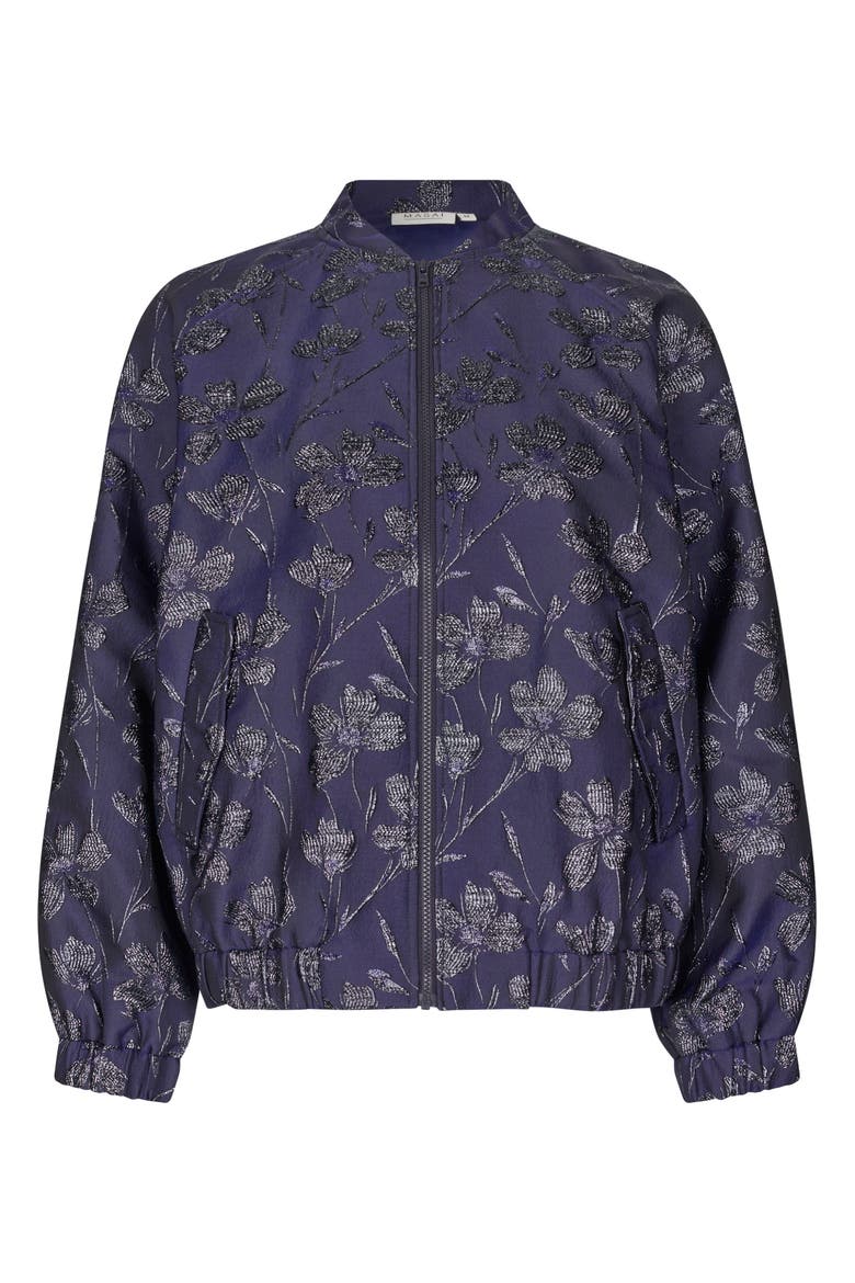 MaJossana Jacquard Bomber Jacket, Alternate, color, Navy Blazer