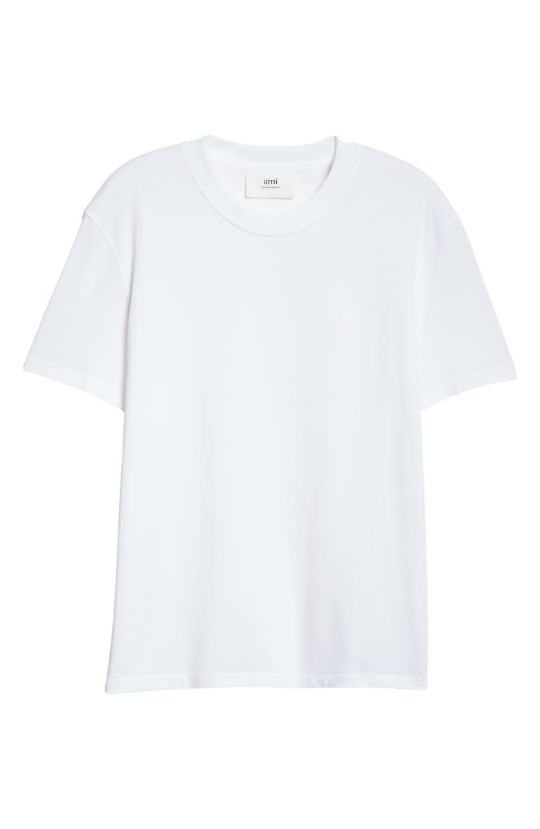 AMI PARIS Ami de Coeur Cotton T-Shirt, Alternate, color, Wool Gabardine White