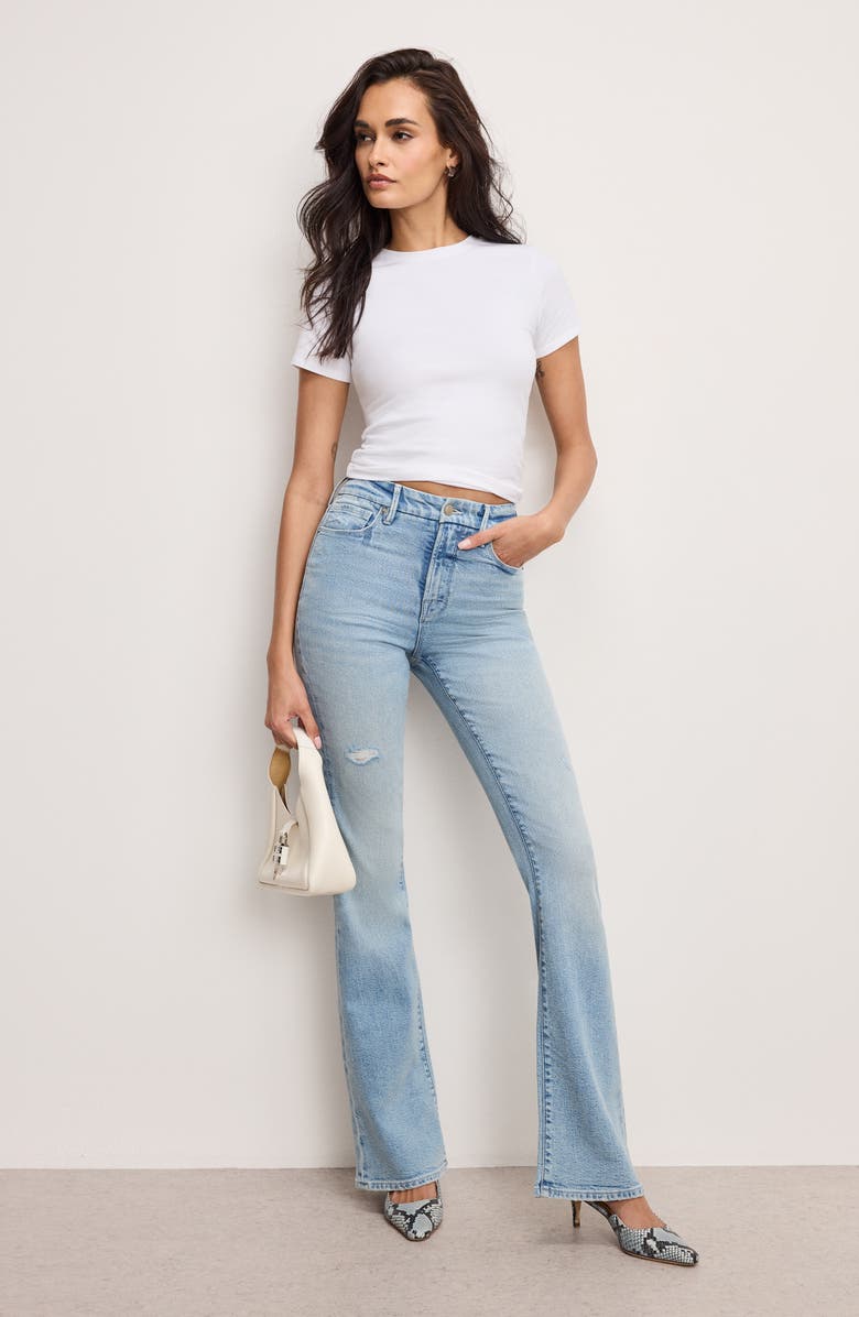 Good American Good Classic High Waist Bootcut Jeans, Alternate, color, Indigo960