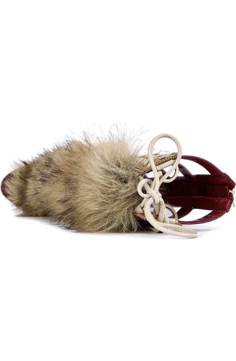 AZALEA WANG Shaine Open Toe Boot, Alternate, color, Beige/ Red