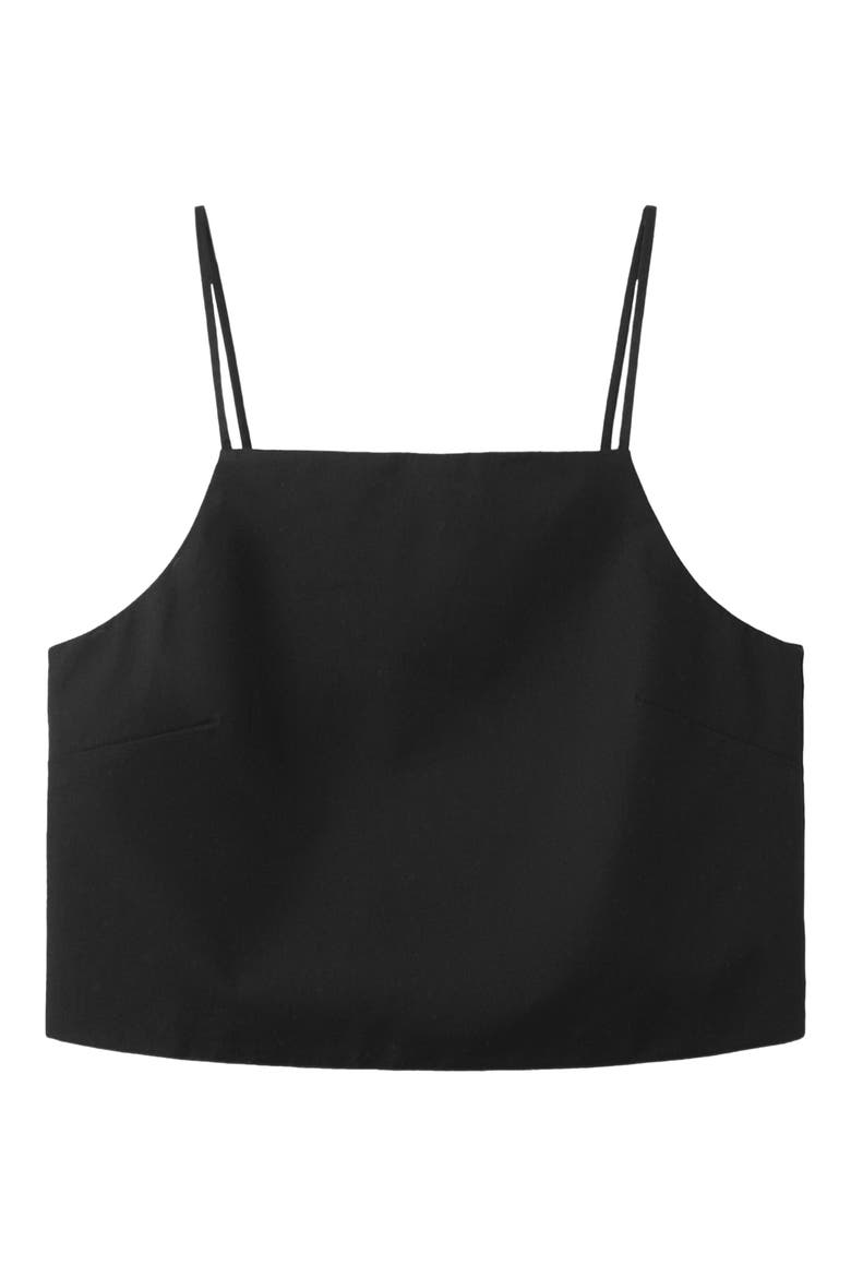 Cotton Crop Camisole, Alternate, color, BLACK