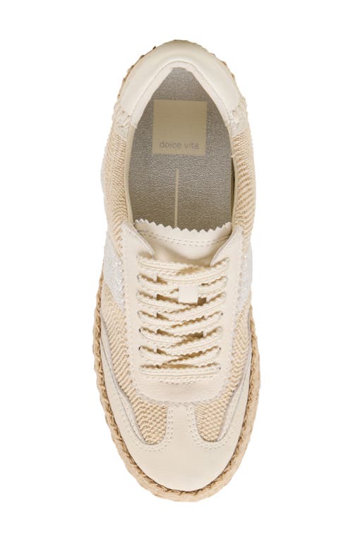 Dolce Vita Notice Beaded Mesh Sneaker In Natural Multi Burlap