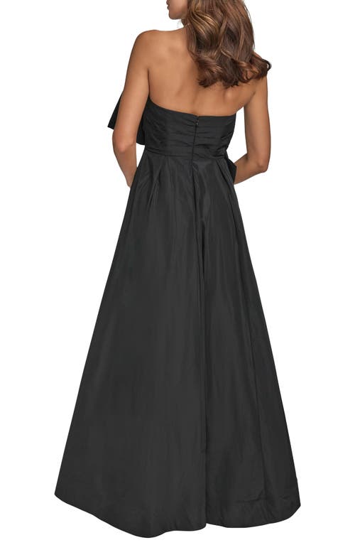 Donna Karan New York Bow Strapless Ballgown In Black