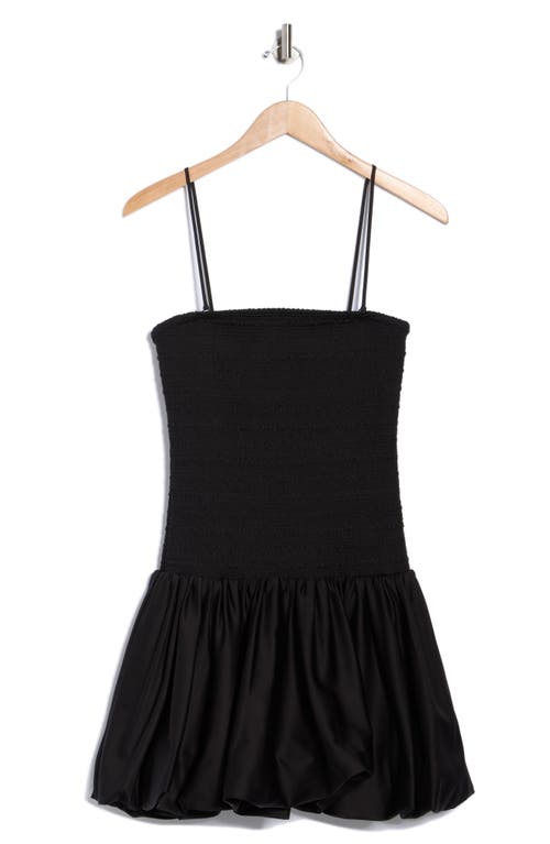 Alice And Olivia Arden Drop-waist Bubble Mini Dress In Black