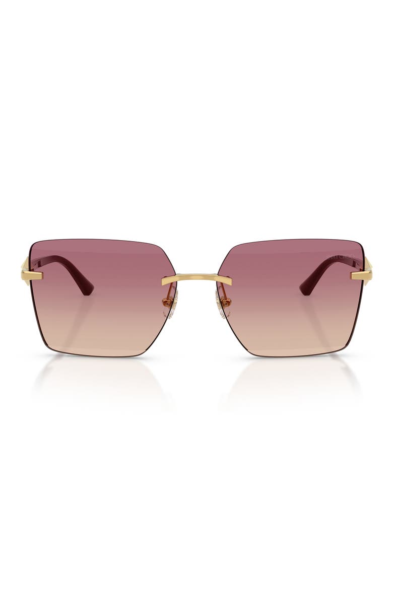 59mm Gradient Square Sunglasses, Main, color, GOLD / BROWN GRADIENT PINK