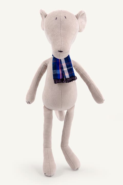 Artie the Greyhound stuffed animal grey