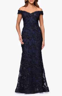 Xscape Evenings Sequin & Lace Off the Shoulder Gown