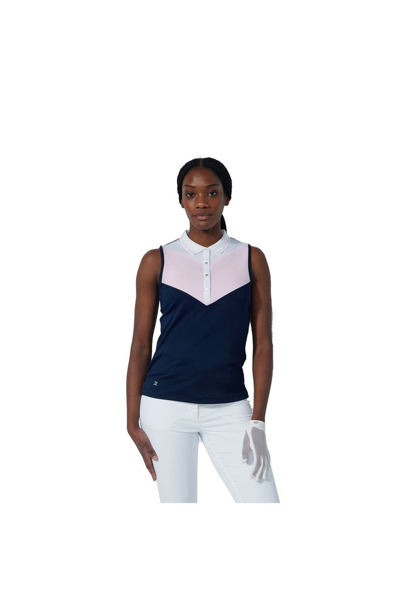 Daily Sports Match Womens Sleeveless Golf Polo, Main, color, Navy