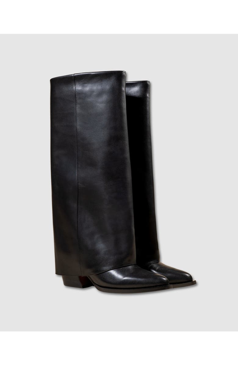 MI/MAI Joan Leather Cuff Boots, Alternate, color, Black