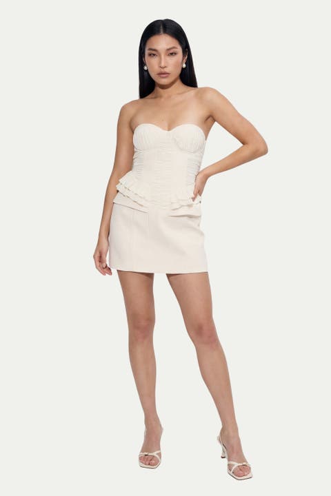 Premium Shirred Bust Mini Dress