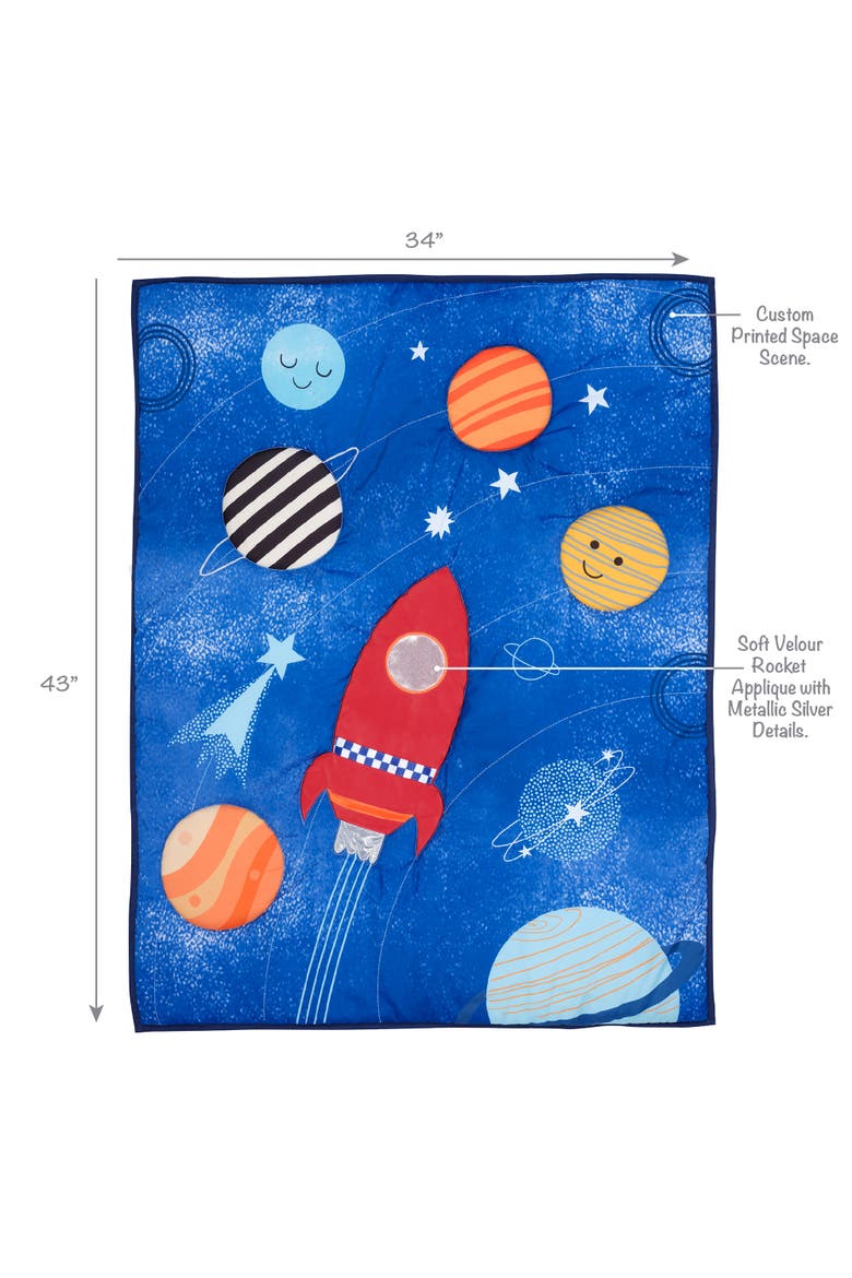 Space Galaxy 3-Pc Infant Nursery Baby Crib Bedding Set, Alternate, color, Blue