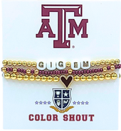 Color Shout Texas A&M Love My College Bracelet Stack