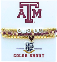 Color Shout Texas A&M Love My College Bracelet Stack