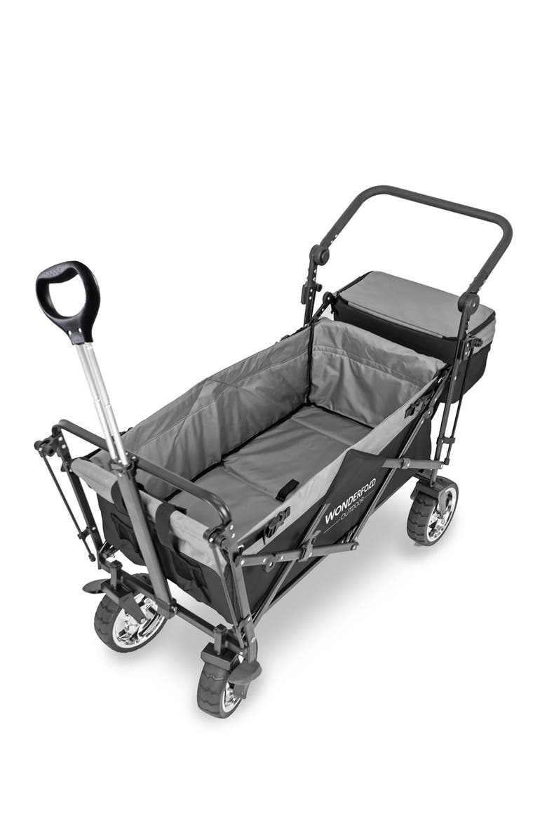 Push & Pull Outdoor Folding Wagon with Canopy - Black, Alternate, color, BLACK