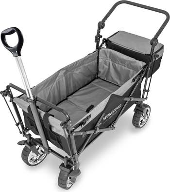 Push & Pull Outdoor Folding Wagon with Canopy - Black