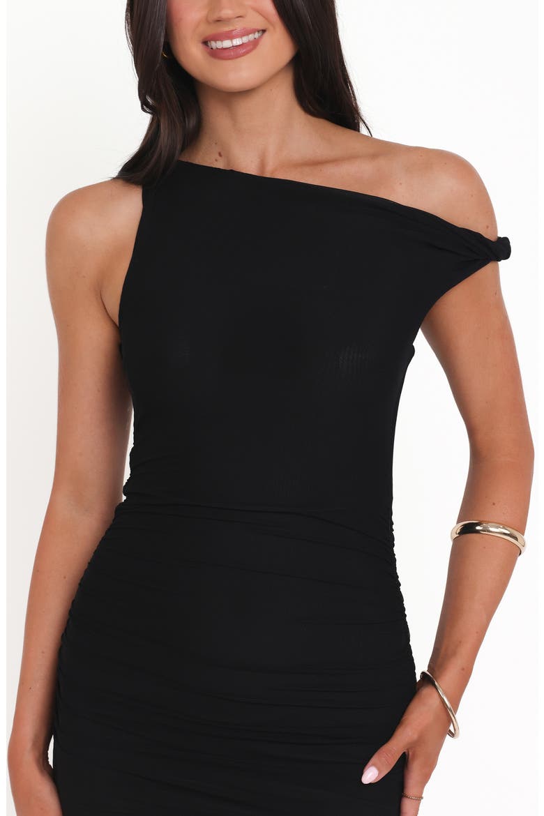 Sandria One-Shoulder Body-Con Maxi Dress, Alternate, color, BLACK