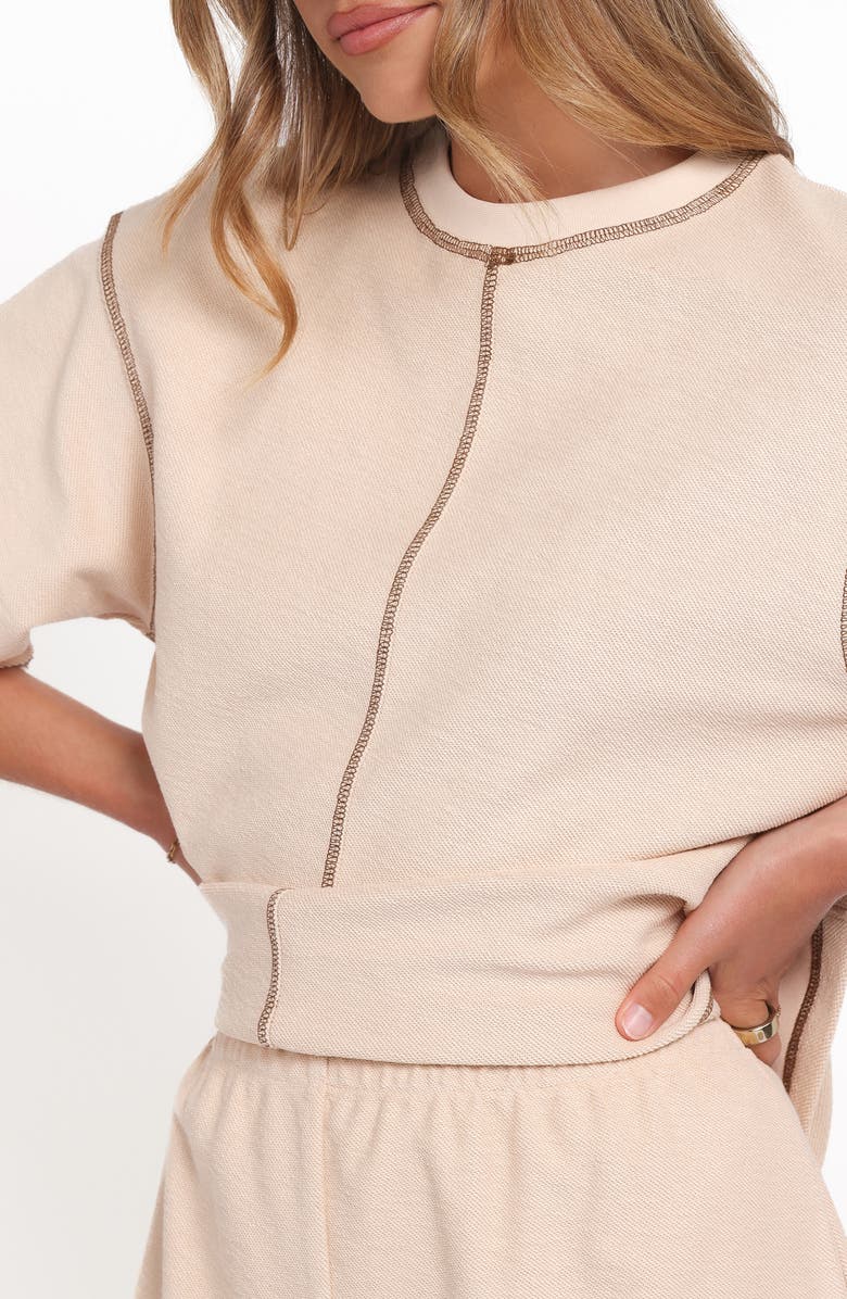 Petal & Pup Melody Knit T-Shirt & Shorts Set, Alternate, color, Oat