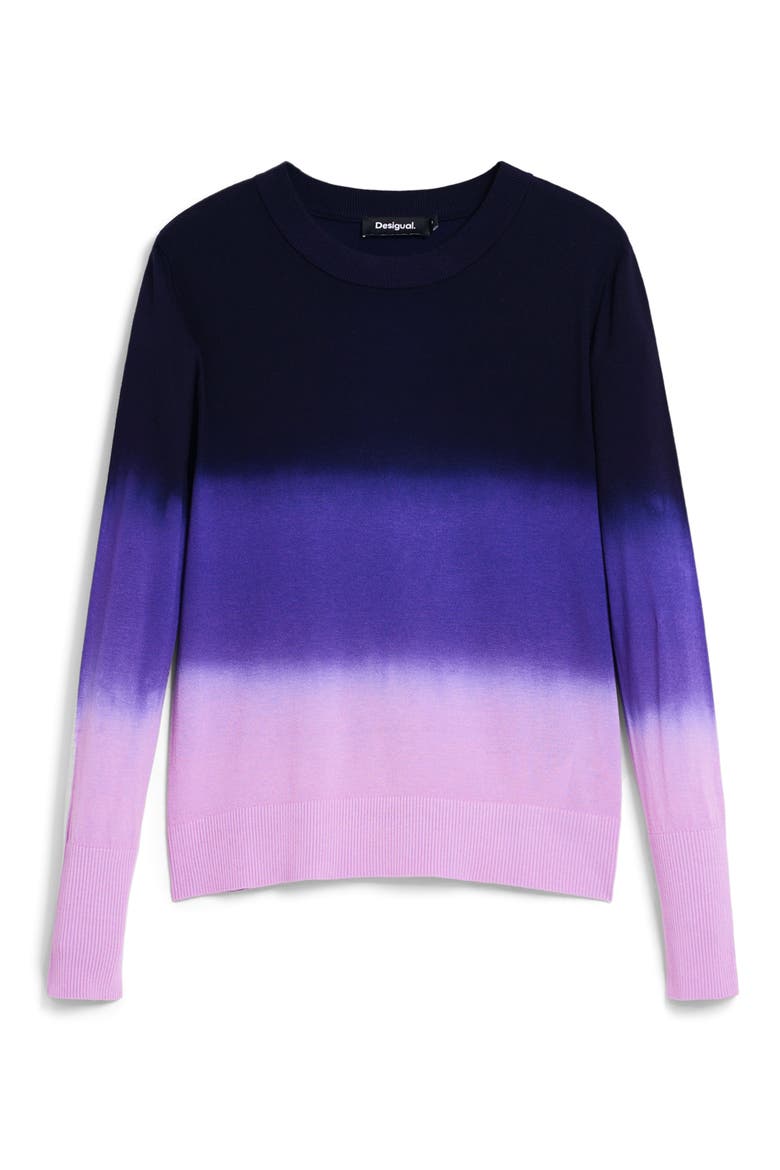 Ombré Fine Gauge Crewneck Sweater, Alternate, color, BLUE MULTI