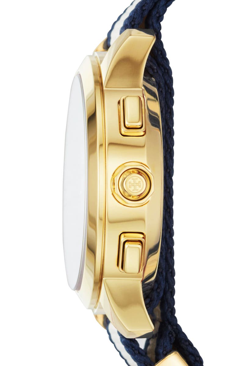 Tory Burch Collins Hybrid Nylon Strap Watch, 38mm, Alternate, color, 