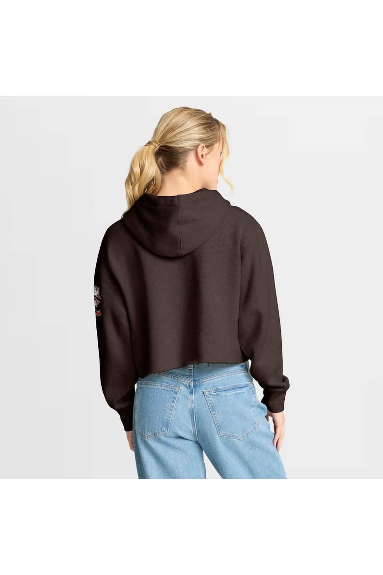Women's Fanatics Brown Cleveland Browns Oversized Hometown Heritage Cropped Hoodie, Alternate, color, Brown