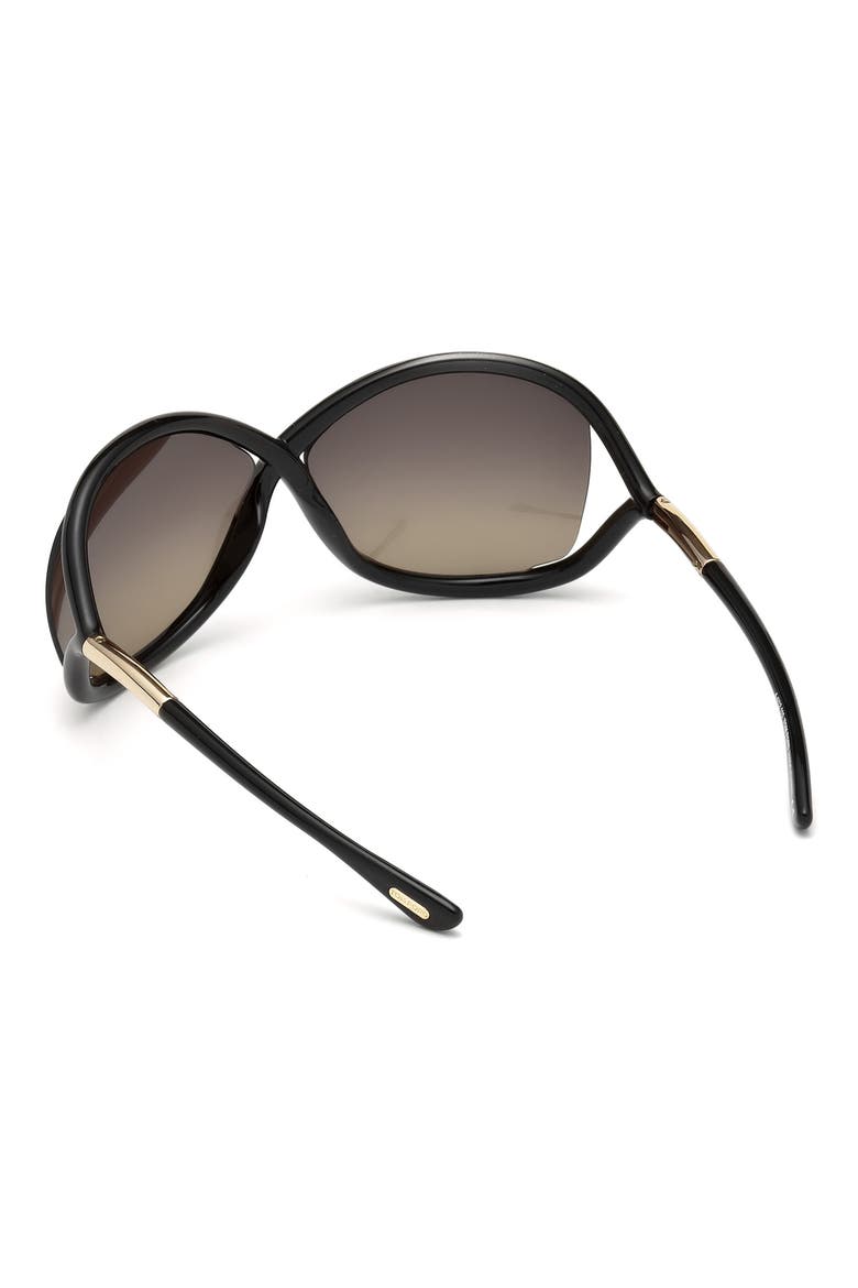 Whitney 64mm Oversize Polarized Sunglasses, Alternate, color, SHINY BLACK