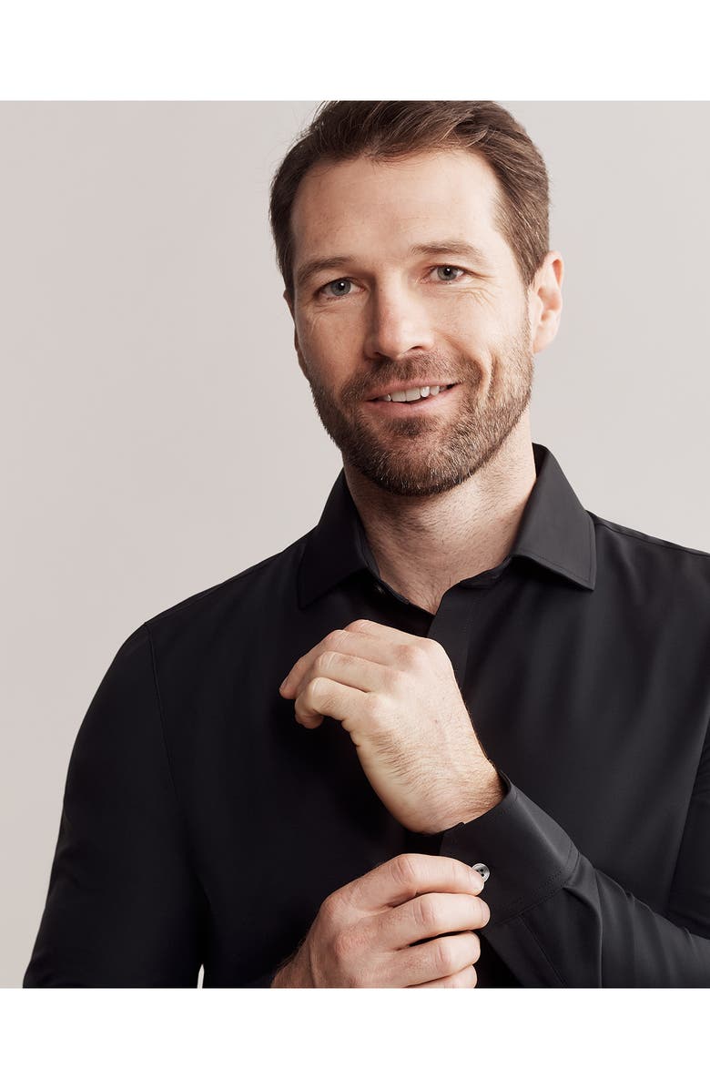 Rhone State of Mind Slim Fit Button-Up Shirt, Alternate, color, Black