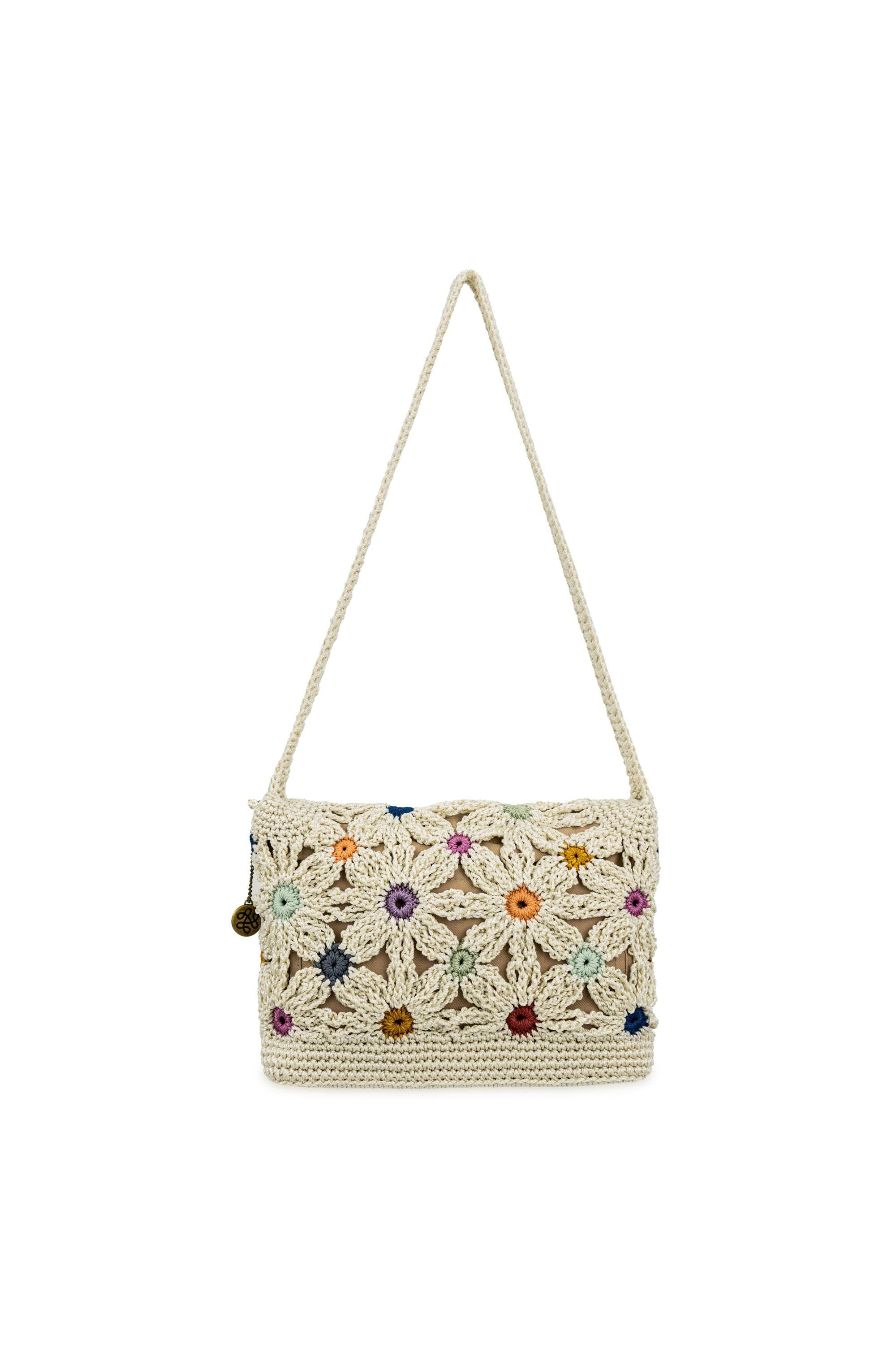 The Sak Marlow Crochet Flap Shoulder, Alternate, color, Natural Multi Flower