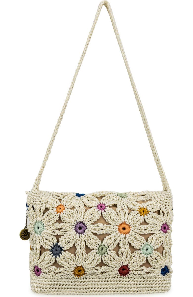 The Sak Marlow Crochet Flap Shoulder, Alternate, color, Natural Multi Flower