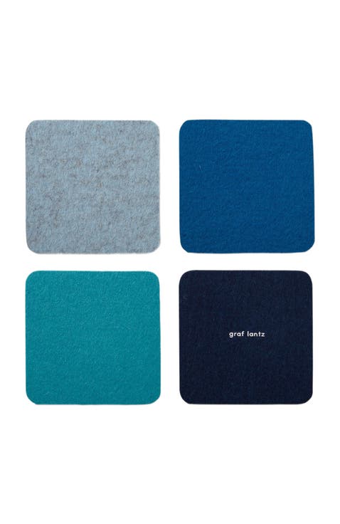 Bierfilzl Merino Wool Square Coaster Multi 4 Pack