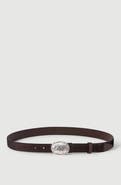 Brunello Cucinelli Textured calfskin belt with braided metal buckle