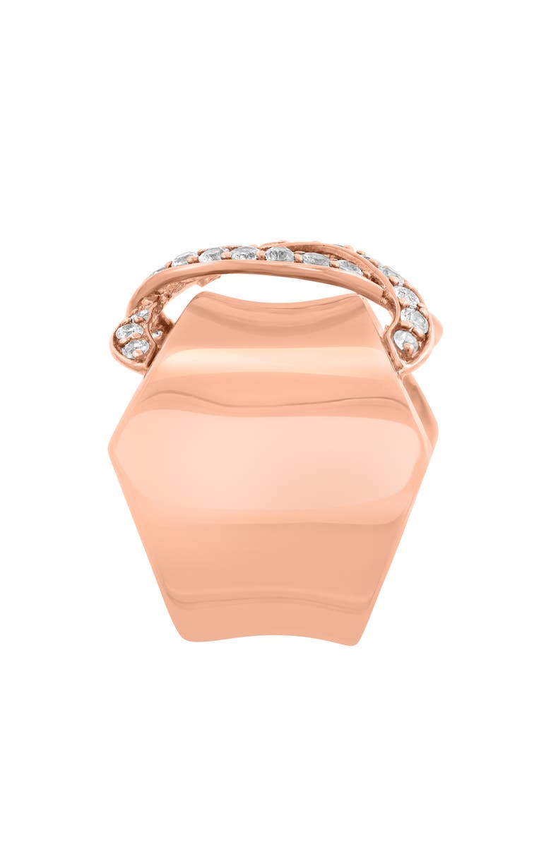 EFFY 14K Rose Gold Plated Sterling Silver White Sapphire Ribbon Band Ring, Alternate, color,