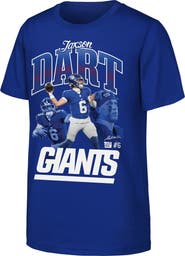 Outerstuff Youth Outerstuff Jaxson Dart Royal New York Giants Triple Pic T-Shirt