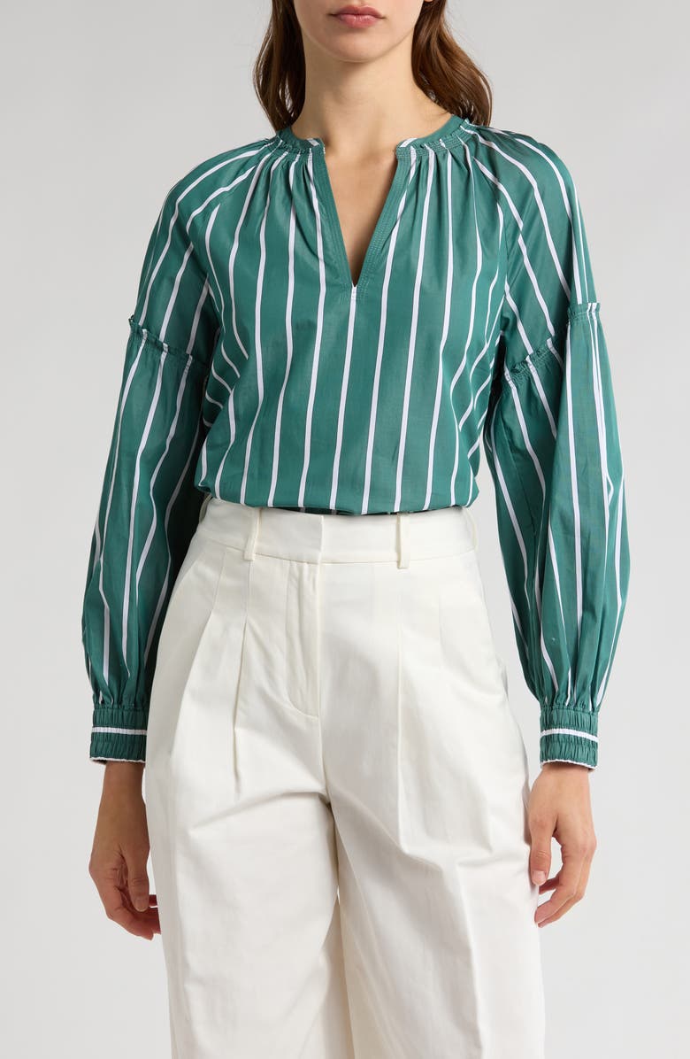 Derek Lam 10 Crosby Malorie Stripe Cotton Top, Main, color,
