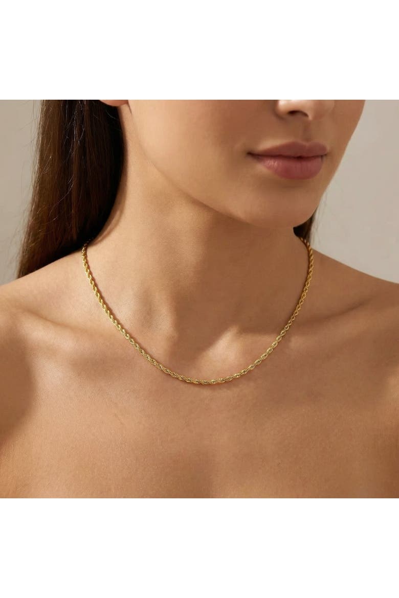 14k Gold Filled Unisex 2.10 millimeter Rope Chain Necklace, Alternate, color, 14k Yellow Gold