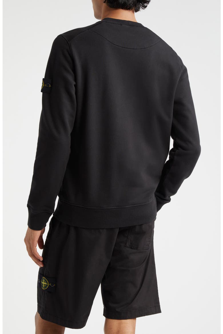 Crewneck Cotton Fleece Sweatshirt, Alternate, color, BLACK