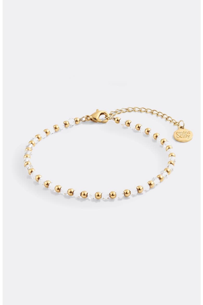 Birthstone and Gold Bead Bracelet, Main, color, April Diamond