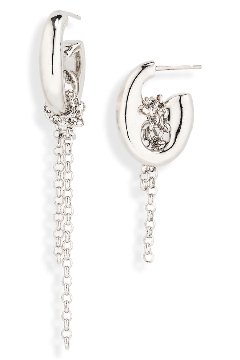Rocio Mismatched Drop Earrings, Main, color, PALLADIUM