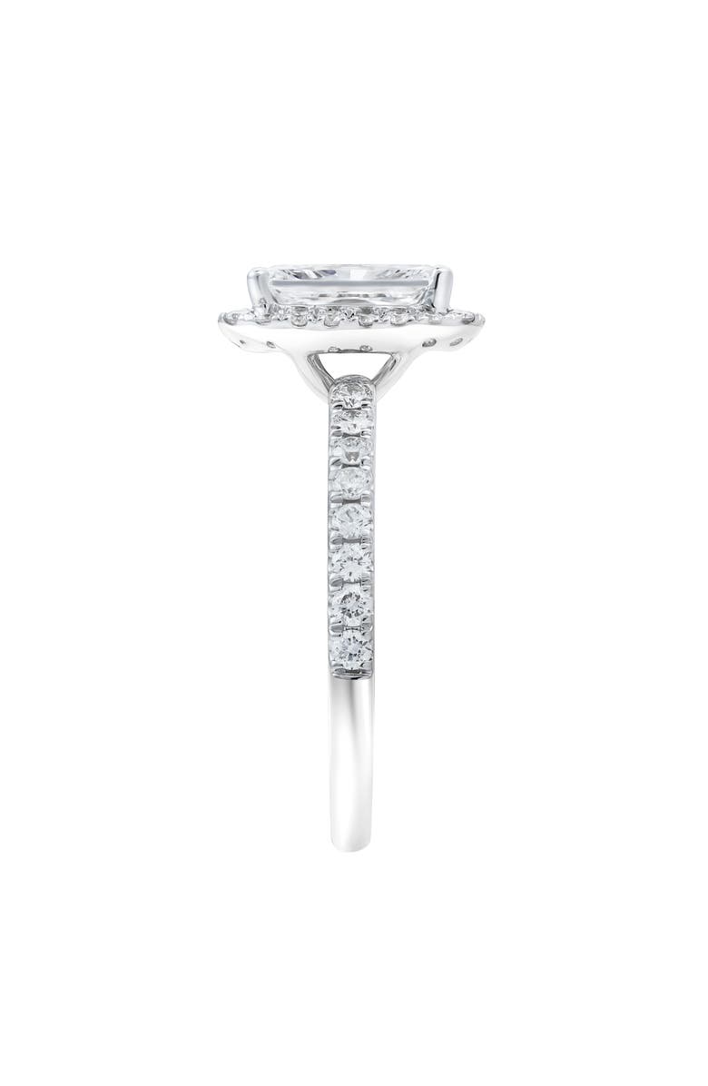 LuvMyJewelry Basma 14K White Gold Radiant Cut Lab Grown Diamond Halo Engagement Ring - 2 Ct, Alternate, color, 14K White Gold