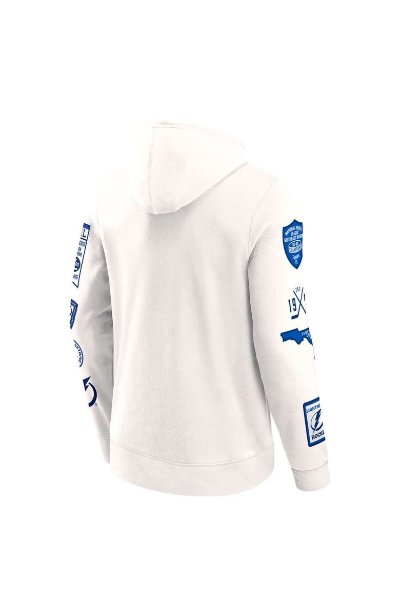 FANATICS Men's Fanatics White Tampa Bay Lightning Letterman Fleece Pullover Hoodie, Alternate, color, 