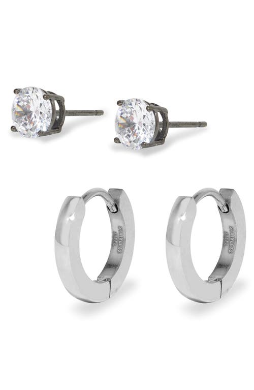Brook & York Hoops & Cubic Zirconia Stud Earrings Set