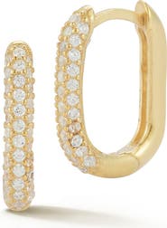 GLAZE JEWELRY Pavé Oval Hoop Earrings