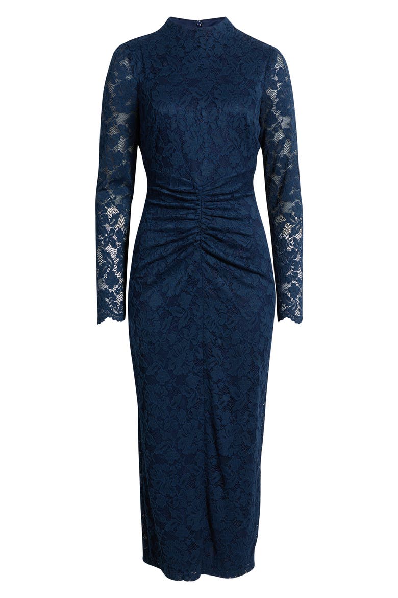 Lace Long Sleeve Body-Con Midi Dress, Alternate, color, NVY