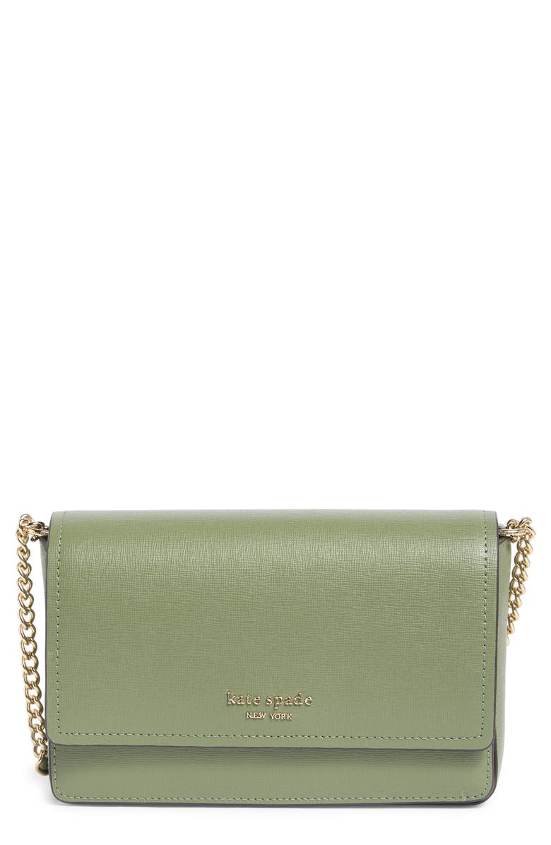 Kate Spade New York morgan leather wallet on a chain, Main, color, Cedar Stand