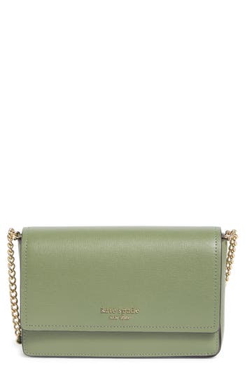 Kate Spade New York Morgan Leather Wallet On A Chain In Green