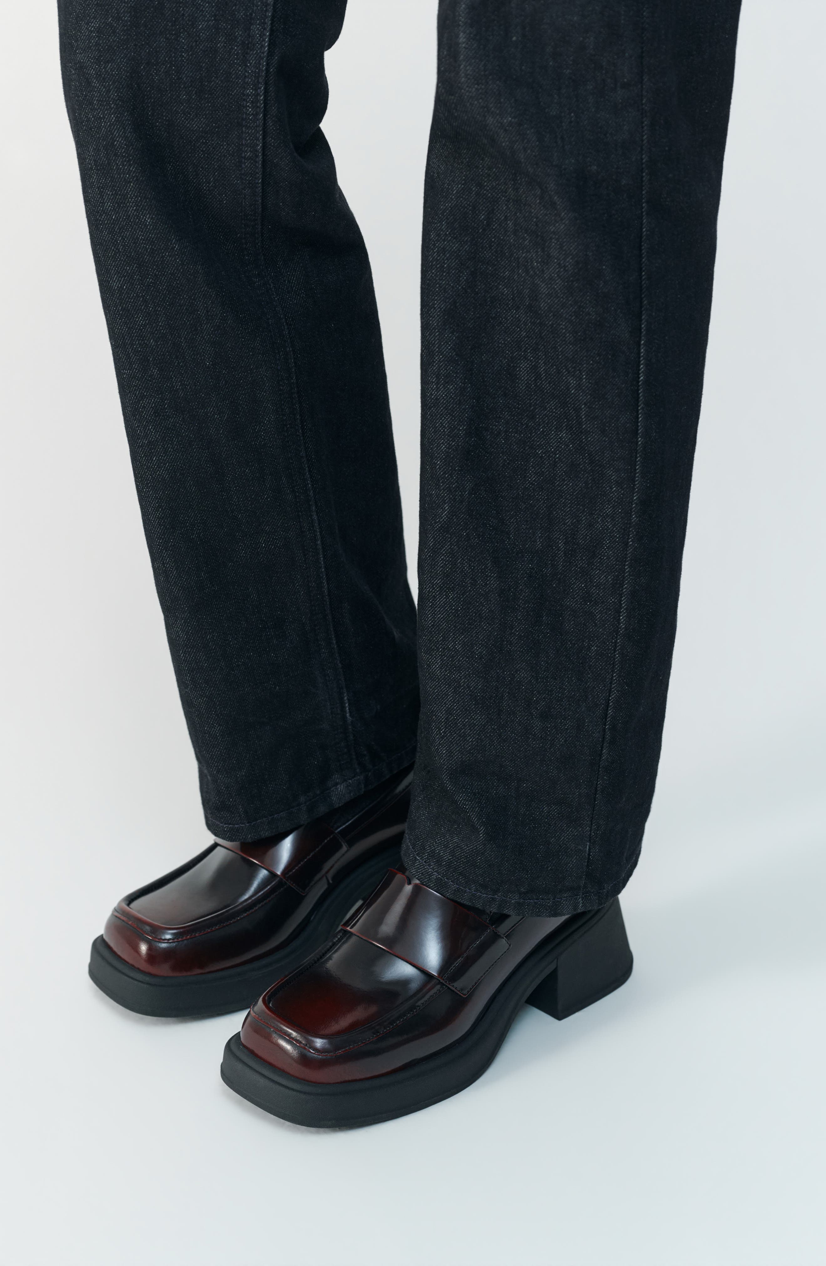 Dorah Block Heel Platform Loafer, Alternate, color, DARK BORDO