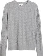 Nordstrom Cable Knit Cashmere Crewneck Sweater
