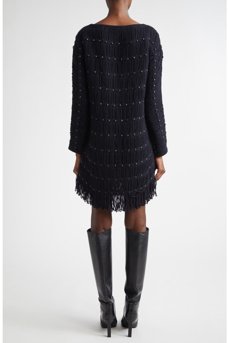Notte Long Sleeve Merino Wool Blend Mini Sweater Dress, Alternate, color, MIDNIGHT
